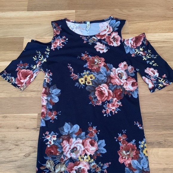 Mother Bee Maternity Cold Shoulder Body-Con Floral Dress  Women’s S - Picture 3 of 10